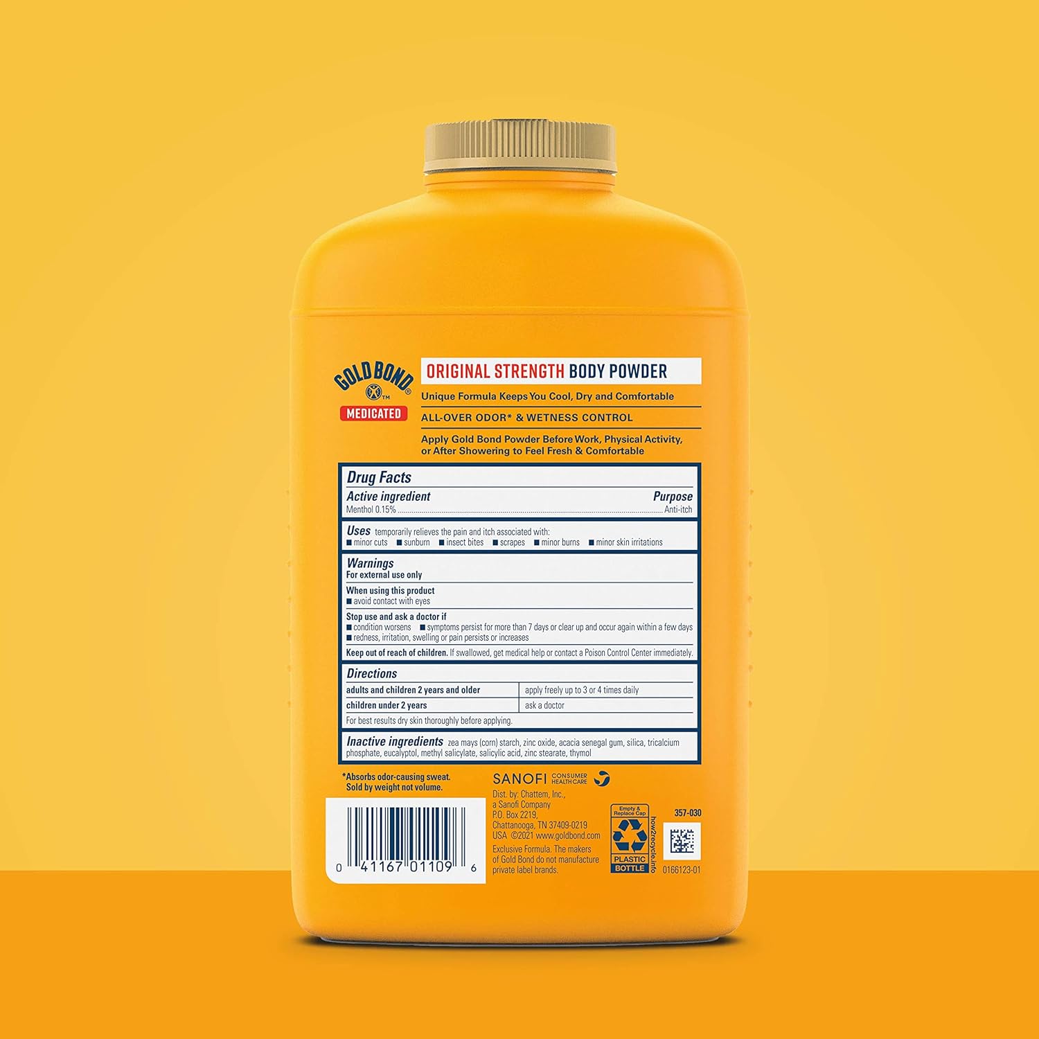 Gold Bond Medicated Original Strength Body Powder, 10 oz., Talc-Free, Anti-Itch, Absorbs & Cools - 24hrsmart